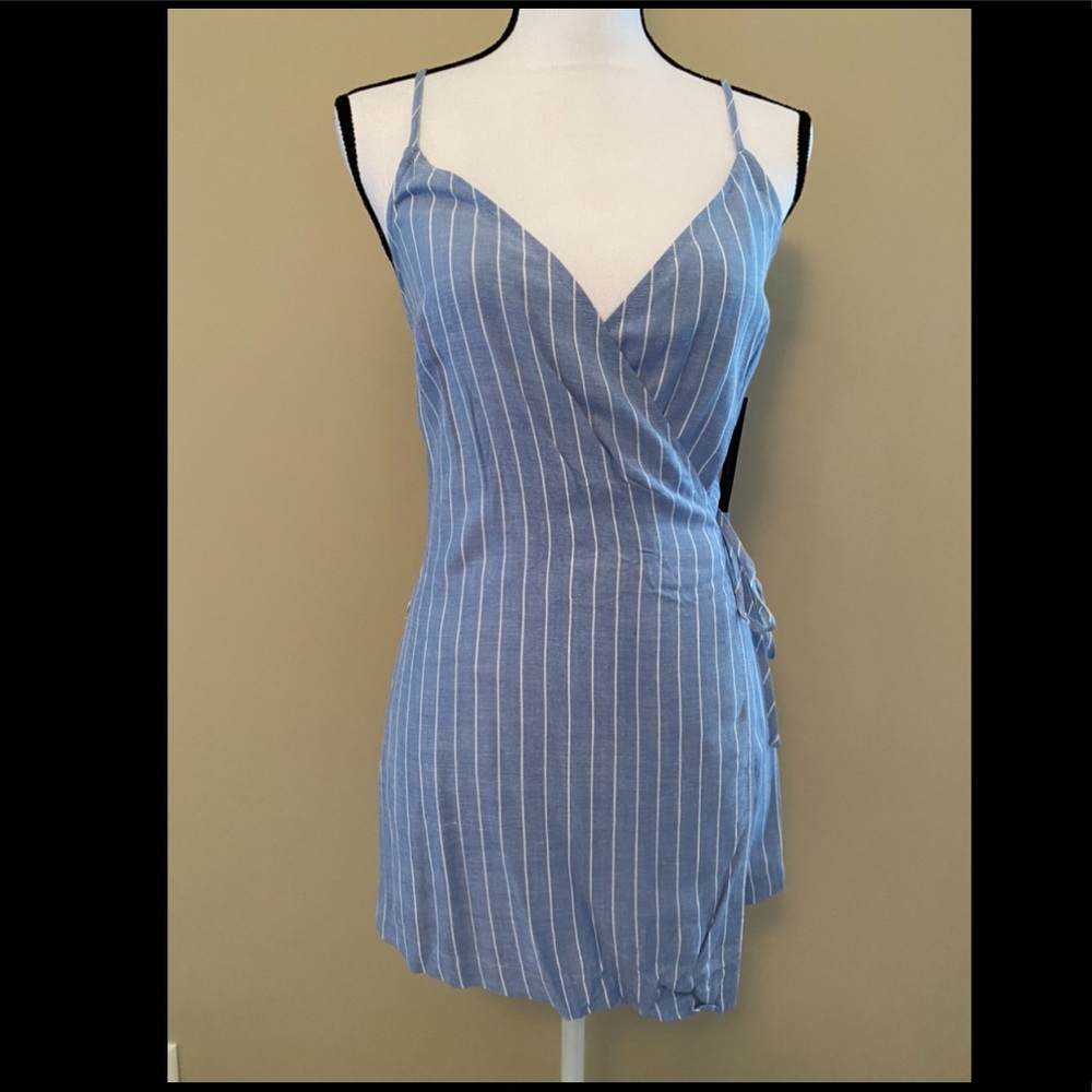 Lulu’s Blue Wrap Skort Dress